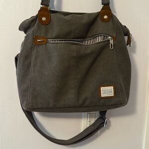 Travelon Anti-theft Heritage Tote.  Pewter color canvas bag